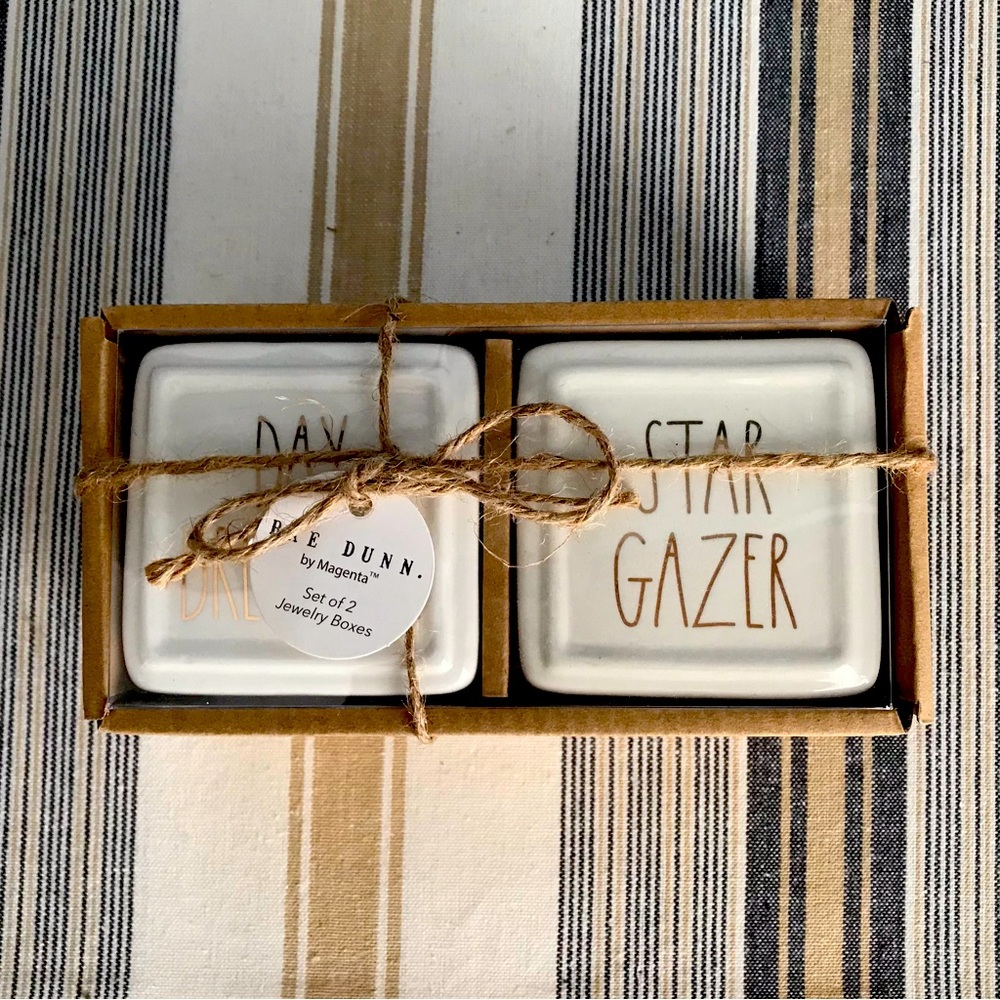 Jewelry Boxes Rae Dunn set of 2-Day Dreamer/Star Gazer-NWT